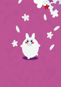 Lapin joyeux parmi les fleurs printani&egrave;res
